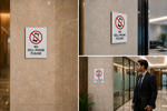 DUROSIGN NO CELL PHONE PLEASE | 5 MM ACRYLIC SIGN | HIGH RESOLUTION PRINT MEDIA | STRONG MOUNTING | SELF ADHESIVE | OUTDOOR | INDOOR | WALL | SIGN BY DUROSIGN