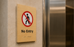 DUROSIGN NO ENTRY WITH PICTOGRAM ECO-FRIENDLY-SIGN | 6MM WOODEN FINISH MATERIAL | HIGH RESOLUTION PRINT GRAPHICS | STRONG MOUNTING | SELF ADHESIVE | OUTDOOR | INDOOR | WALL | ECO-FRIENDLY-SIGN BY DUROSIGN
