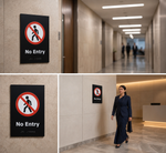 DUROSIGN NO ENTRY WITH PICTOGRAM BRAILLE SIGN | 5 MM ACRYLIC SIGN | HIGH RESOLUTION PRINT MEDIA | STRONG MOUNTING | SELF ADHESIVE | OUTDOOR | INDOOR | WALL | BRAILLE SIGN BY DUROSIGN