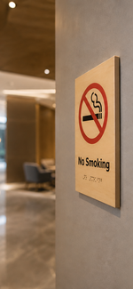 DUROSIGN NO SMOKING WITH PICTOGRAM ECO-FRIENDLY-SIGN | 6MM WOODEN FINISH MATERIAL | HIGH RESOLUTION PRINT GRAPHICS | STRONG MOUNTING | SELF ADHESIVE | OUTDOOR | INDOOR | WALL | ECO-FRIENDLY-SIGN BY DUROSIGN