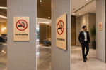 DUROSIGN NO SMOKING WITH PICTOGRAM ECO-FRIENDLY-SIGN | 6MM WOODEN FINISH MATERIAL | HIGH RESOLUTION PRINT GRAPHICS | STRONG MOUNTING | SELF ADHESIVE | OUTDOOR | INDOOR | WALL | ECO-FRIENDLY-SIGN BY DUROSIGN