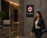 DUROSIGN NO SMOKING WITH PICTOGRAM BRAILLE SIGN | 5 MM ACRYLIC SIGN | HIGH RESOLUTION PRINT MEDIA | STRONG MOUNTING | SELF ADHESIVE | OUTDOOR | INDOOR | WALL | BRAILLE SIGN BY DUROSIGN