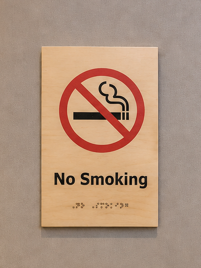 DUROSIGN NO SMOKING WITH PICTOGRAM ECO-FRIENDLY-SIGN | 6MM WOODEN FINISH MATERIAL | HIGH RESOLUTION PRINT GRAPHICS | STRONG MOUNTING | SELF ADHESIVE | OUTDOOR | INDOOR | WALL | ECO-FRIENDLY-SIGN BY DUROSIGN