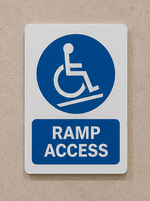 DUROSIGN RAMP ACCESS | 5 MM ACRYLIC SIGN | HIGH RESOLUTION PRINT MEDIA | STRONG MOUNTING | SELF ADHESIVE | OUTDOOR | INDOOR | WALL | SIGN BY DUROSIGN