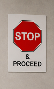DUROSIGN STOP & PROCEED PARKING-SIGN | 5MM PVC WITH RETRO REFLECTIVE GRAPHICS | HIGH RESOLUTION PRINT GRAPHICS |  STRONG MOUNTING | SCREWS PROVIDED | OUTDOOR | INDOOR | WALL | MOUNT | PARKING-SIGN BY DUROSIGN
