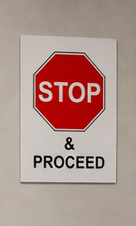 DUROSIGN STOP & PROCEED PARKING-SIGN | 5MM PVC WITH RETRO REFLECTIVE GRAPHICS | HIGH RESOLUTION PRINT GRAPHICS |  STRONG MOUNTING | SCREWS PROVIDED | OUTDOOR | INDOOR | WALL | MOUNT | PARKING-SIGN BY DUROSIGN