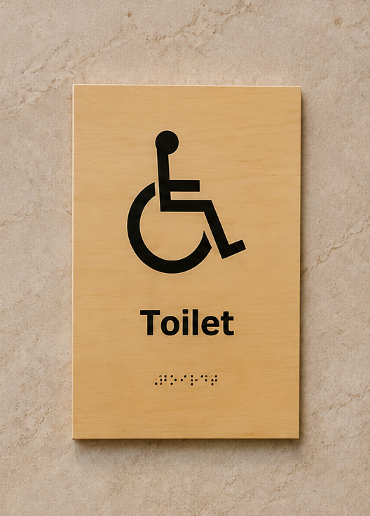 DUROSIGN TOILET  WITH PICTOGRAM ECO-FRIENDLY-SIGN | 6MM WOODEN FINISH MATERIAL | HIGH RESOLUTION PRINT GRAPHICS | STRONG MOUNTING | SELF ADHESIVE | OUTDOOR | INDOOR | WALL | ECO-FRIENDLY-SIGN BY DUROSIGN
