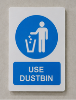 DUROSIGN USE DUSTBIN | 5 MM ACRYLIC SIGN | HIGH RESOLUTION PRINT MEDIA | STRONG MOUNTING | SELF ADHESIVE | OUTDOOR | INDOOR | WALL | SIGN BY DUROSIGN
