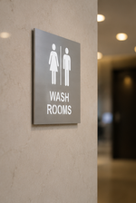 DUROSIGN WASHROOM SIGN FOR UNISEX - STAINLESS STEEL BRUSH FINISH
