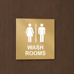 DUROSIGN WASHROOM SIGN FOR UNISEX - STAINLESS STEEL GOLD HIGH GLOSS FINISH