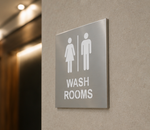 DUROSIGN WASHROOM SIGN FOR UNISEX - STAINLESS STEEL HIGH GLOSS FINISH