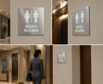 DUROSIGN WASHROOM SIGN FOR UNISEX - STAINLESS STEEL HIGH GLOSS FINISH