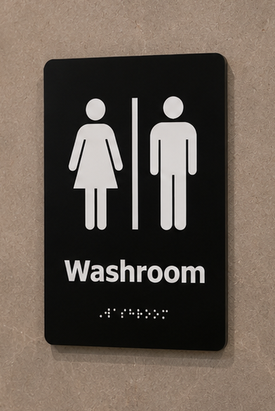 DUROSIGN UNISEX WASHROOM WITH PICTOGRAM BRAILLE SIGN | 5 MM ACRYLIC SIGN | HIGH RESOLUTION PRINT MEDIA | STRONG MOUNTING | SELF ADHESIVE | OUTDOOR | INDOOR | WALL | BRAILLE SIGN BY DUROSIGN