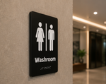 DUROSIGN UNISEX WASHROOM WITH PICTOGRAM BRAILLE SIGN | 5 MM ACRYLIC SIGN | HIGH RESOLUTION PRINT MEDIA | STRONG MOUNTING | SELF ADHESIVE | OUTDOOR | INDOOR | WALL | BRAILLE SIGN BY DUROSIGN