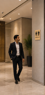 DUROSIGN UNISEX WASHROOM WITH PICTOGRAM ECO-FRIENDLY-SIGN | 6MM WOODEN FINISH MATERIAL | HIGH RESOLUTION PRINT GRAPHICS | STRONG MOUNTING | SELF ADHESIVE | OUTDOOR | INDOOR | WALL | ECO-FRIENDLY-SIGN BY DUROSIGN