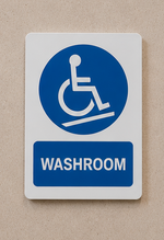 DUROSIGN WASHROOM WITH DISABLE PICTOGRAM | 5 MM ACRYLIC SIGN | HIGH RESOLUTION PRINT MEDIA | STRONG MOUNTING | SELF ADHESIVE | OUTDOOR | INDOOR | WALL | SIGN BY DUROSIGN