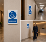 DUROSIGN WASHROOM WITH DISABLE PICTOGRAM | 5 MM ACRYLIC SIGN | HIGH RESOLUTION PRINT MEDIA | STRONG MOUNTING | SELF ADHESIVE | OUTDOOR | INDOOR | WALL | SIGN BY DUROSIGN
