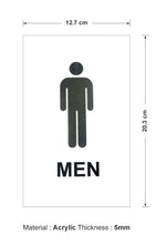 DUROSIGN MEN WITH PICTOGRAM| 5 MM ACRYLIC SIGN | HIGH RESOLUTION PRINT MEDIA | STRONG MOUNTING | SELF ADHESIVE | OUTDOOR | INDOOR | WALL | SIGN