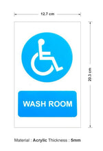 DUROSIGN WASHROOM WITH DISABLE PICTOGRAM | 5 MM ACRYLIC SIGN | HIGH RESOLUTION PRINT MEDIA | STRONG MOUNTING | SELF ADHESIVE | OUTDOOR | INDOOR | WALL | SIGN BY DUROSIGN