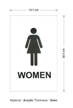 DUROSIGN WOMEN WITH PICTOGRAM | 5 MM ACRYLIC SIGN | HIGH RESOLUTION PRINT MEDIA | STRONG MOUNTING | SELF ADHESIVE | OUTDOOR | INDOOR | WALL | SIGN