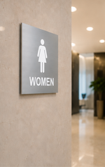 DUROSIGN WASHROOM SIGN FOR WOMEN - STAINLESS STEEL BRUSH FINISH