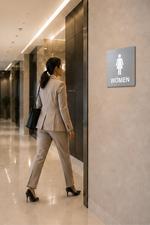 DUROSIGN WASHROOM SIGN FOR WOMEN - STAINLESS STEEL BRUSH FINISH
