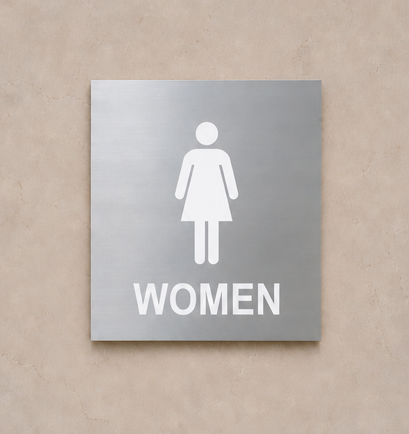 DUROSIGN WASHROOM SIGN FOR WOMEN - STAINLESS STEEL BRUSH FINISH