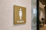 DUROSIGN WASHROOM SIGN  FOR WOMEN - STAINLESS STEEL GOLD BRUSH FINISH