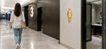 DUROSIGN WASHROOM SIGN FOR WOMEN - STAINLESS STEEL GOLD BRUSH FINISH CUTOUT WITH ACRYLIC BACKING