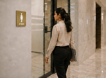 DUROSIGN WASHROOM SIGN  FOR WOMEN - STAINLESS STEEL GOLD BRUSH FINISH