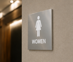 DUROSIGN WASHROOM SIGN FOR WOMEN - STAINLESS STEEL HIGH GLOSS FINISH