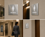 DUROSIGN WASHROOM SIGN FOR WOMEN - STAINLESS STEEL HIGH GLOSS FINISH
