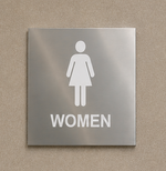 DUROSIGN WASHROOM SIGN FOR WOMEN - STAINLESS STEEL HIGH GLOSS FINISH