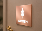 DUROSIGN WASHROOM SIGN FOR WOMEN - STAINLESS STEEL ROSE GOLD BRUSH FINISH