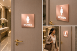 DUROSIGN WASHROOM SIGN FOR WOMEN - STAINLESS STEEL ROSE GOLD BRUSH FINISH
