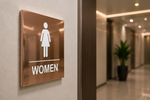 DUROSIGN WASHROOM SIGN FOR WOMEN - STAINLESS STEEL ROSE GOLD HIGH GLOSS FINISH
