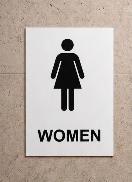 DUROSIGN WOMEN WITH PICTOGRAM | 5 MM ACRYLIC SIGN | HIGH RESOLUTION PRINT MEDIA | STRONG MOUNTING | SELF ADHESIVE | OUTDOOR | INDOOR | WALL | SIGN