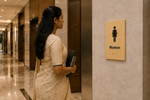DUROSIGN WOMEN WITH PICTOGRAM ECO-FRIENDLY-SIGN | 6MM WOODEN FINISH MATERIAL | HIGH RESOLUTION PRINT GRAPHICS | STRONG MOUNTING | SELF ADHESIVE | OUTDOOR | INDOOR | WALL | ECO-FRIENDLY-SIGN BY DUROSIGN