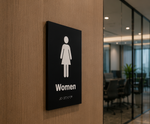 DUROSIGN WOMEN WASHROOM WITH PICTOGRAM BRAILLE SIGN | 5 MM ACRYLIC SIGN | HIGH RESOLUTION PRINT MEDIA | STRONG MOUNTING | SELF ADHESIVE | OUTDOOR | INDOOR | WALL | BRAILLE SIGN BY DUROSIGN