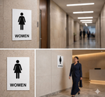 DUROSIGN WOMEN WITH PICTOGRAM | 5 MM ACRYLIC SIGN | HIGH RESOLUTION PRINT MEDIA | STRONG MOUNTING | SELF ADHESIVE | OUTDOOR | INDOOR | WALL | SIGN