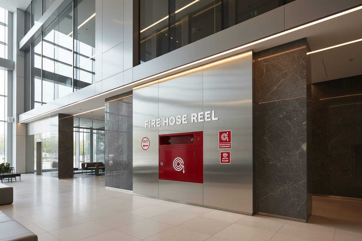 Generate a Premium Atrium Wall with Fire House Reel Signage 
